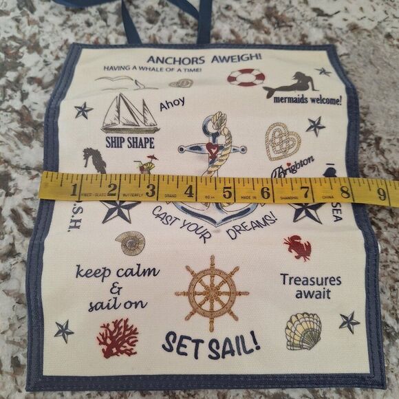 Brighton Jewelry Roll Anchors Aweigh seaside chic storage organizer - Picture 5 of 7